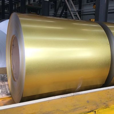 Złoty kolor Wydrukowanie antypalcowe AFP AZ70 GL Galvalum 55% ALU-ZINK Wlewy stalowe chromatyzowane 6+ regularne spangle g550 full har