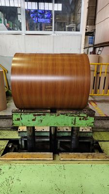 Kolor orzechowy PPGL HDP Ziarno drewna 30-letnia gwarancja AZ165 Galvalume Steel Coil Printech Kolorowy powlekany cew ASTM A755 A653M